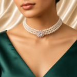 Crystal Pearl Choker Necklace