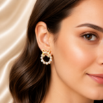 Luna Bow Pearl Earrings