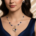 Blue Crescent Necklace