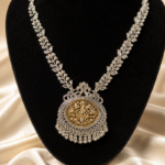Antique Silver Filigree Medallion Necklace - Image 2