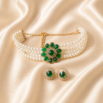 Green Pearl Choker Necklace - Image 2
