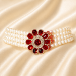 Ruby Pearl Choker Necklace - Image 4