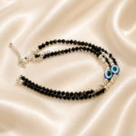 Evil Eye Black Bead Anklet - Image 2