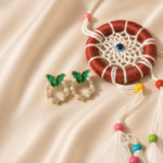 Pearl Kissed green Butterfly Hoops - Image 2