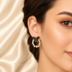 Pearl Kissed black Butterfly Hoops