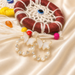 Pearl Kissed light pink Butterfly Hoops - Image 2