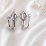 Silver tulip earrings