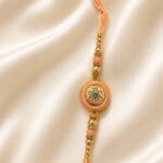 Peach Crystal Elegance Rakhi - Image 2