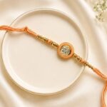Peach Crystal Elegance Rakhi - Image 3