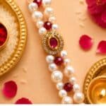 Ruby Pearl Royale Rakhi - Image 3