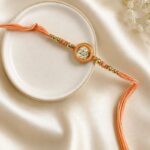 Peach Crystal Elegance Rakhi - Image 5