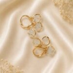 Moonstone Charm Hoop Earrings - Image 3