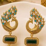 Kashmiri Peacock Jhumka Earrings - Image 2