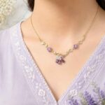 Lavender Bloom Crystal Pendant Necklace