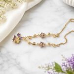 Lavender Bloom Crystal Pendant Necklace - Image 3
