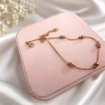 Minimal Golden Bead Anklet - Image 2