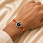 999 Silver-Plated Shri Ram Rakhi – Saffron Thread Edition