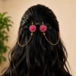 Gulnaar 2-in-1 Kan Chain Jhumka Earrings - Image 4