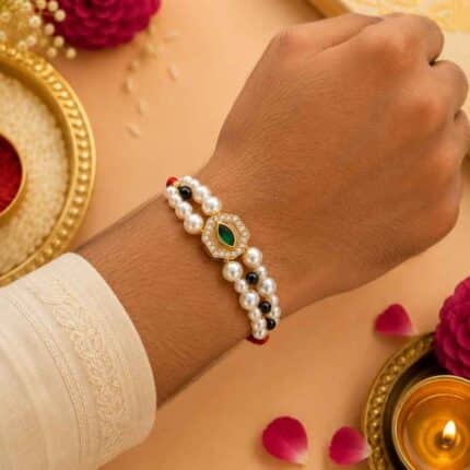 Emerald Pearl Royale Rakhi