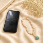 Azure Daisy Pearl Phone Charm - Image 2