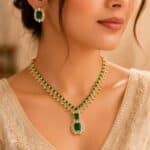 Neeta Ambani Inspired Emerald Kundan Necklace Set
