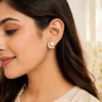 Pearl Halo Crystal Stud Earrings