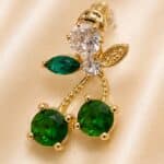 Emerald Vine Crystal Earrings - Image 3