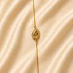 Elegant Golden Leaf Rakhi - Image 2