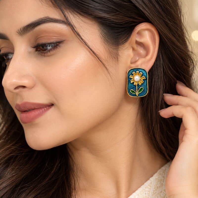3 Midnight Bloom Pearl Earrings - Image 1