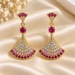 Ruby Fan Sparkle Earrings - Image 2