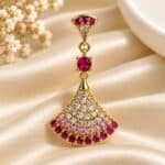 Ruby Fan Sparkle Earrings - Image 3