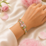 Blush Garden Crystal Open Cuff Bracelet